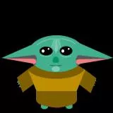 The Child (a.k.a. Baby Yoda) on black background