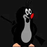 Krtek with assault rifle