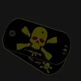 Black -N- Gold Skull Dog Tag (Prem)