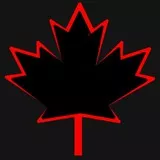 Canada Maple Leaf - Black Red Outline