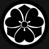 Maru ni Kenkatabami(Sword and Oxalis in circle, Japanese family crest)