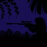 Sniper in Nighttime Sky w/ Stars