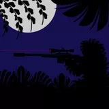 Delusional sniper in the dark w/ red laser sight