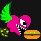 Demonic Heart Eating A Hamburger While Farting Stars