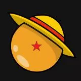 Dragon ball with Luffy's hat