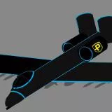 Neon Blue Stealth A-10 attack jet 