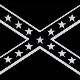 Black and White Confederate Flag