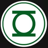 Green Lantern on White Background w/ Green Inner Ring Trim