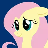 3/4 Fluttershy on blue