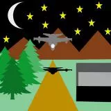 F-22 raptor attempting to land at night.