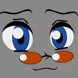 Kawaii Anime eyes with tiny orange shades (transparent background)