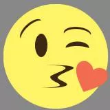 emoji face throwing a kiss