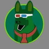 green dog